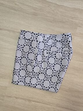 Banana Republic Geometric Circle Print Shorts - Navy and Gray, Size 0
